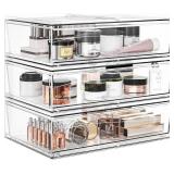 3-Pack Delamu Acrylic Stackable Drawers