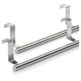 Stainless Steel Over-Door Towel Rack 2 Pack