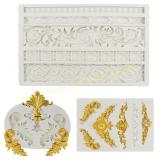 Baroque Fondant Molds Set: Scroll Border
