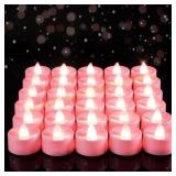 Amagic 30 Pcs Pink LED Tea Lights Candles