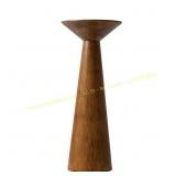 FUIN Walnut Round Wood Tall Pedestal End Table
