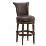 ROME + OAK Runyan Stool, Dark Walnut Leather