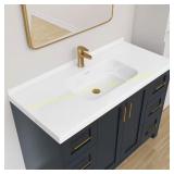 NTQ 48 in. Solid White Vanity Top, 1 Sink