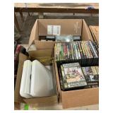 DVDs, glass blocks, ceiling lights