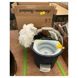 American Standard toilet tank, mop and bucket