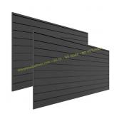 48 in. Slat Wall Panel Set Charcoal (2-Pack)