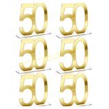 6 Pcs Mirror Gold 50th Birthday Centerpieces