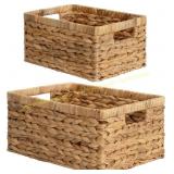 StorageWorks Wicker Storage Baskets, Set of 2