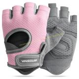 2ct Grey VINSGUIR Breathable Workout Gloves, Grip