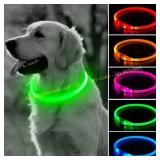 BSEEN Light Up Dog Collar - LED Glow Green