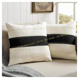 ZeeMart 2x 18x18 Cotton Boho Pillow Covers