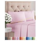Queen Size 4-Piece Sheet Set - Breathable Pink