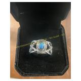 Ladies Wide Rimmed Oval Gem Size 6 Ring