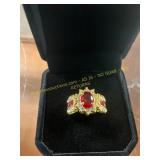 Ladies Ruby Colored Gemstone Ring Size 6