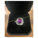 Ladies Elegant Purple Gemstone Ring Size 6