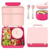 Bento Lunch Box with 8oz Soup Thermo Pink