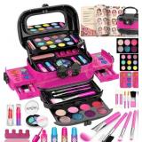 Hollyhi 58 Pcs Kids Makeup Kit with Mirror