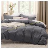 Bedsure Dark Grey Duvet Cover Queen