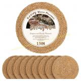 BAVIFY Round Woven Placemats 13 Inch Set of 10