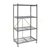 Origami 4-Shelf Folding Steel Shelving, Pewter