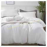 Bedsure Bright White Duvet Cover King Set