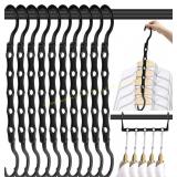 DUCOO 10-Pcs Space Saving Hangers, Black