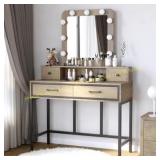 RoyalCraft Vanity Desk with Mirror, Lights