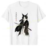 Samurai Cat Tee: Vintage Warrior Art Shirt