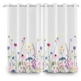 Renaiss Wild Flowers Curtains 21x45 2 Panels