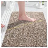 Yimobra Non-Slip Bath Mat 24x17, Brown/White