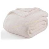 Berkshire Blanket Plush Throw, Cream 50x60