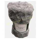 Bubble Faux Fur Throw 60" x 70" - Grey