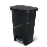 Glad Trash Can with Lid, Pedal, 13 Gal, Black