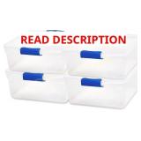 HOMZ 4-Pack Latching Lid Storage Bins, 15.5 Qt