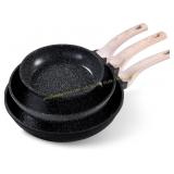 CAROTE Non Stick Frying Pan Set 8"-10"-12"