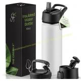 SipX 18oz Triple-Insulated Bottle, 3 Lids
