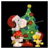 32 in 2D Pre-Lit Yard Art: Santa Snoopy (3)