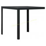Square Black HDPE Patio Coffee Table, Steel Frame