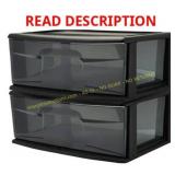 Homz 1-Drawer Wide Storage Cart, Black/Smoke