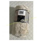 Frye Luxe Faux Fur Throw Blanket Cream