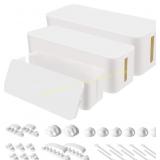 Chouky Cable Organizer Box Set (3) White