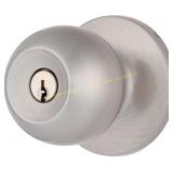 BRINKS Transitional Keyed Door Knob, Satin Ni
