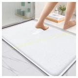 OLANLY Thick Memory Foam Bath Mat 36x24, White