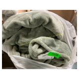 Pale green throw blanket