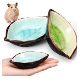2 Pack Hamster Ceramic Food Bowl for Small Pets