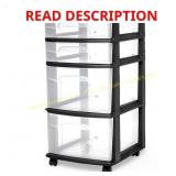 HOMZ 4-Tier Drawer Tower Clear Organizer