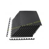 BalanceFrom EVA Foam Exercise Mat Tiles, Black