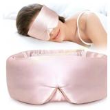 LitBear Silk Sleep Mask, Side Sleeper, Pink