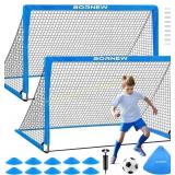 Kids Soccer Goal Set 4x3 ft 2-Pack