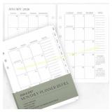 A5 Monthly Planner Inserts 6-Hole 2025 2027